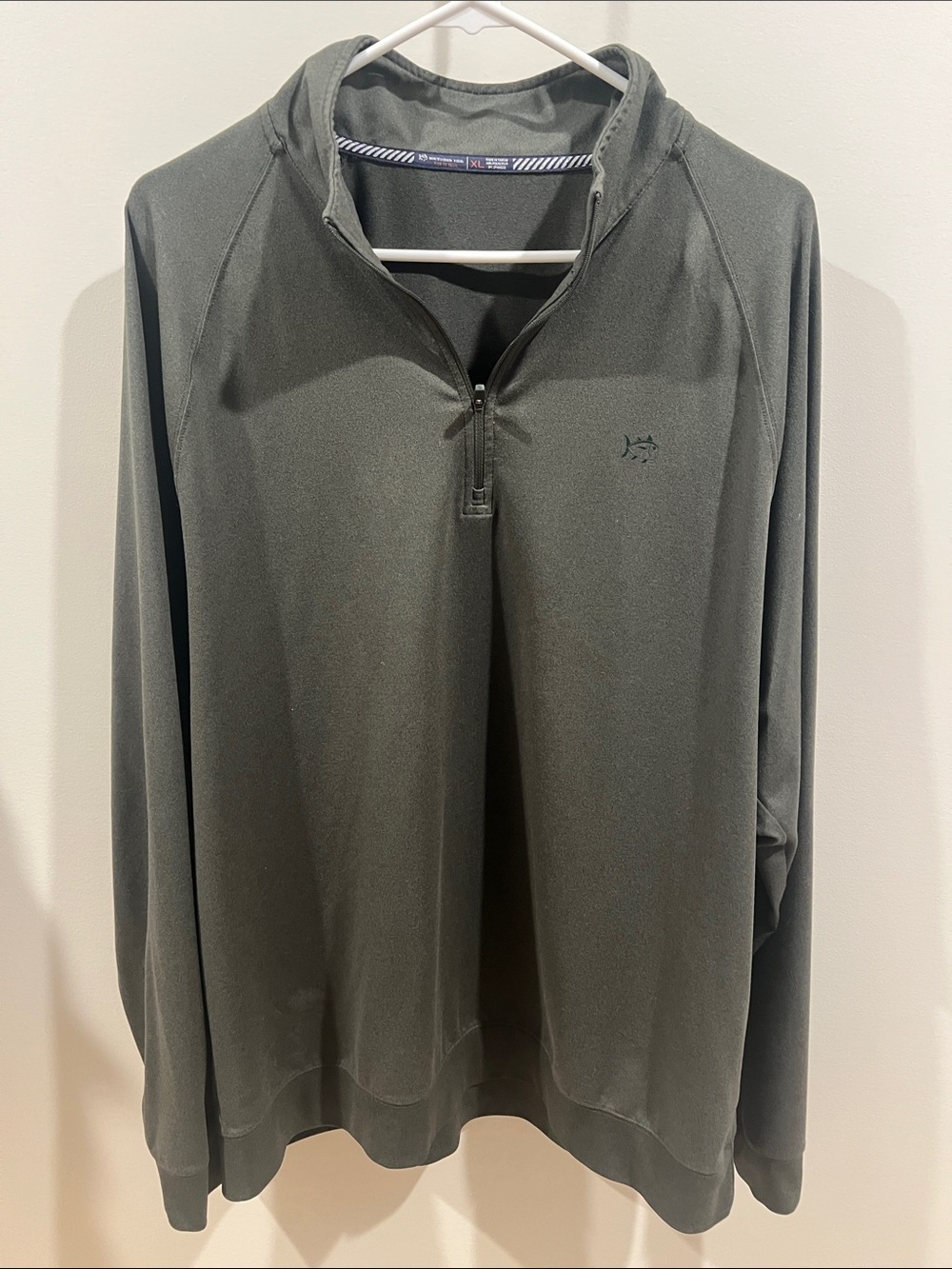 Southern Tide Men's Olive Performance Half-Zip Pullover